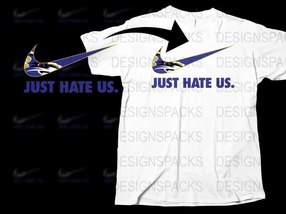 Swoosh Just Hate Baltimore Ravens Png Digital Download