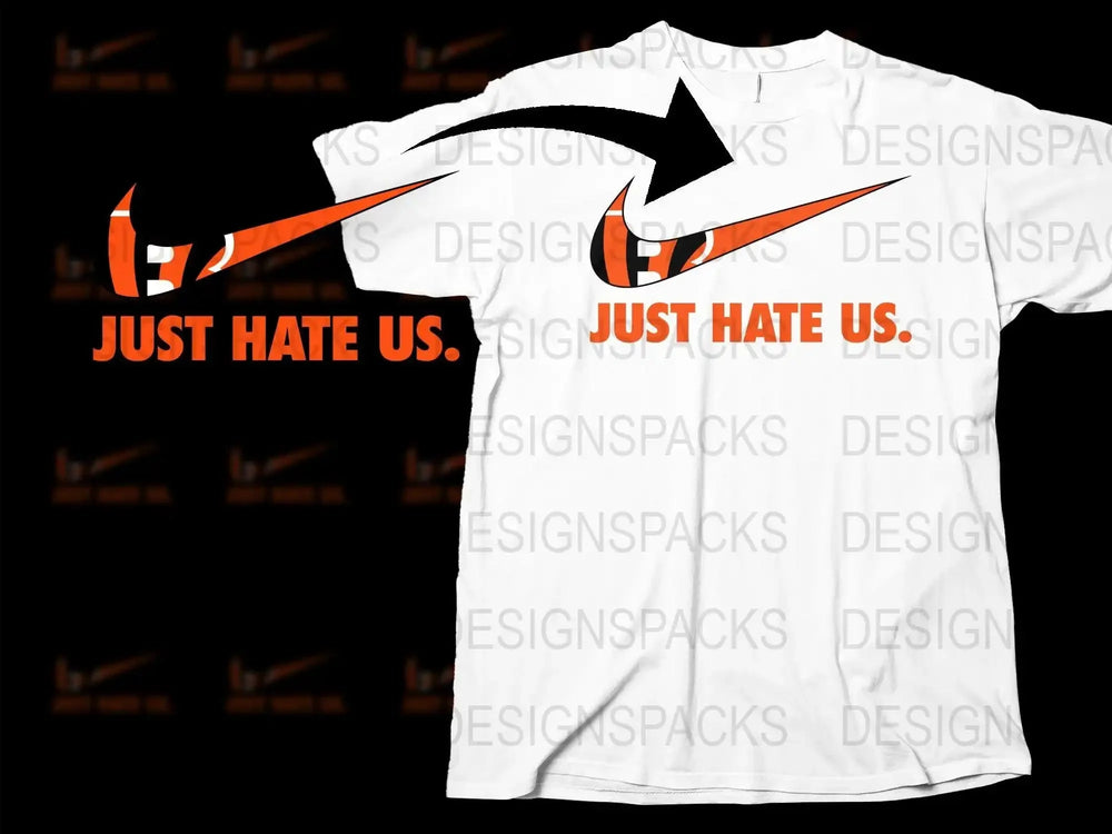 Swoosh Just Hate Cincinnati Bengals Png Digital Download