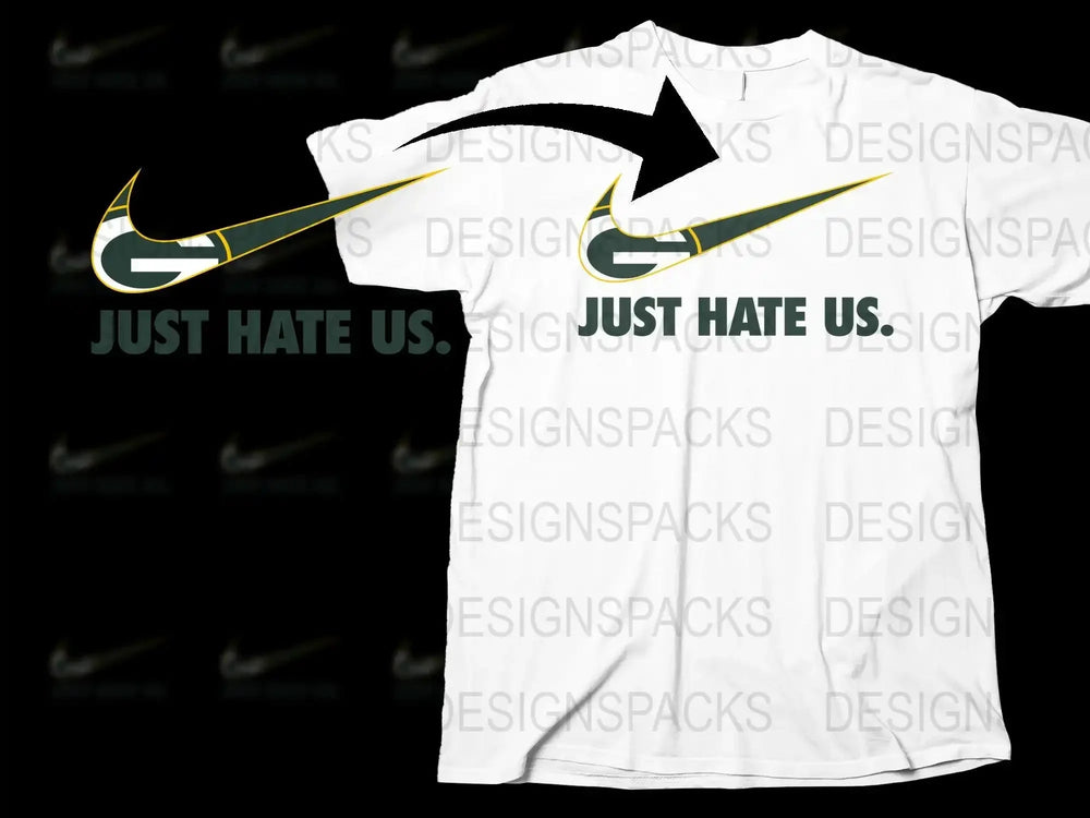 Swoosh Just Hate Green Bay Packers Png Digital Download