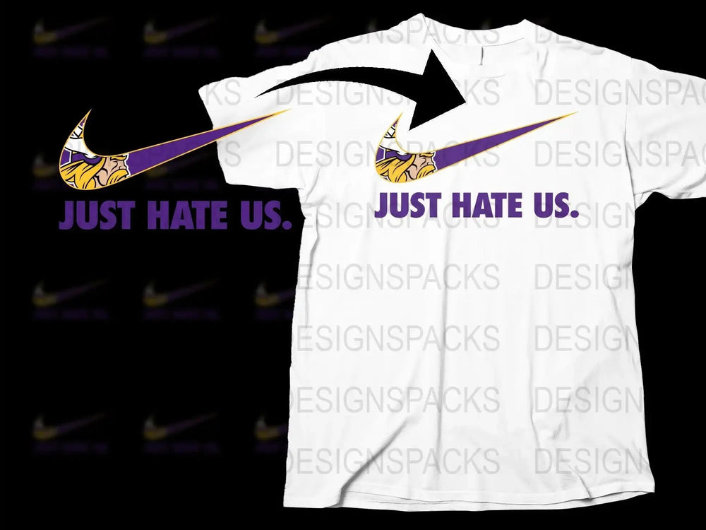 Swoosh Just Hate Minnesota Vikings Png Digital Download