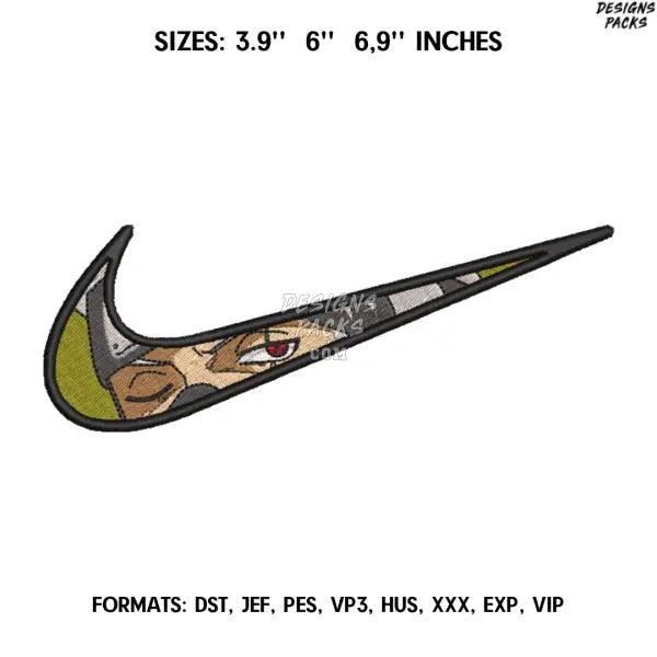 Nike Kakashi Embroidery design file pes. Anime Naruto embroidery design., Swoosh embroidery