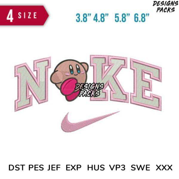Kirby NOKE embroidery design in 4 sizes, compatible with DST PES JEF formats for instant download
