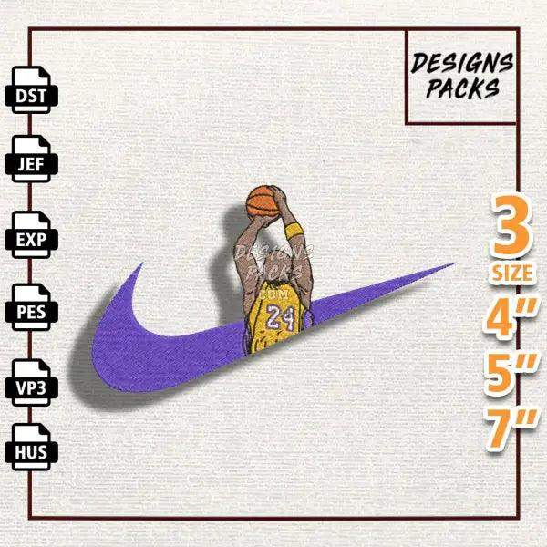 Swoosh Kobe Bryant Embroidery Design