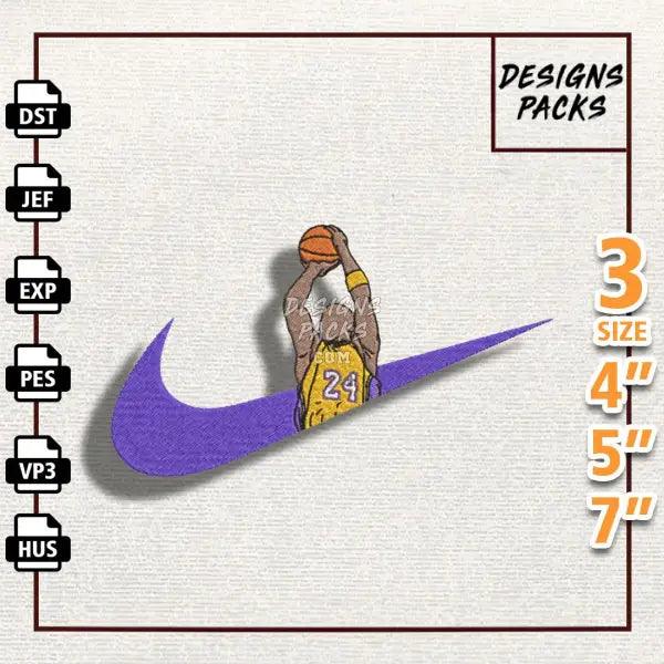 Swoosh Kobe Bryant Embroidery Design