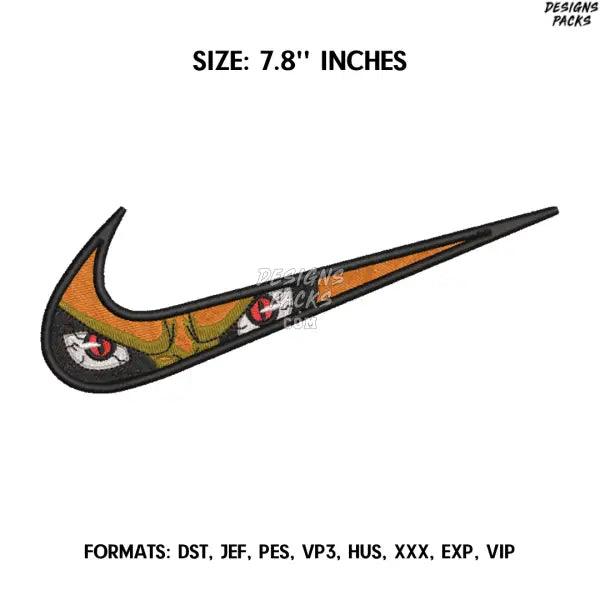 Nike Kurama Embroidery design file pes. Anime Naruto embroidery design., Swoosh embroidery