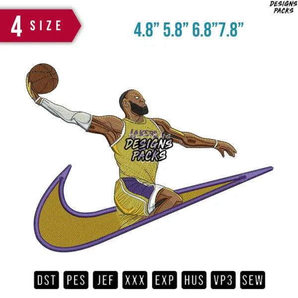 Swoosh Laker 23 Embroidery Design