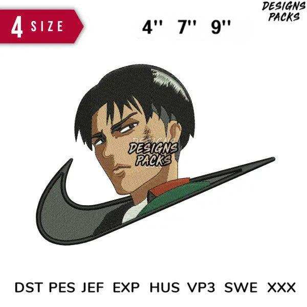 Diseño de bordado Swoosh Levi 4" 7" 9"