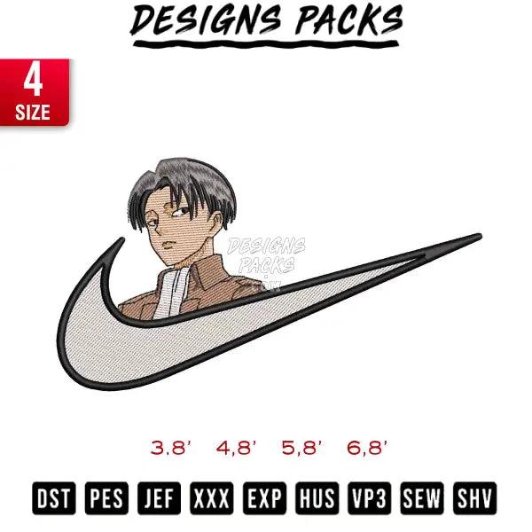 Swoosh Levi Embroidery Design 