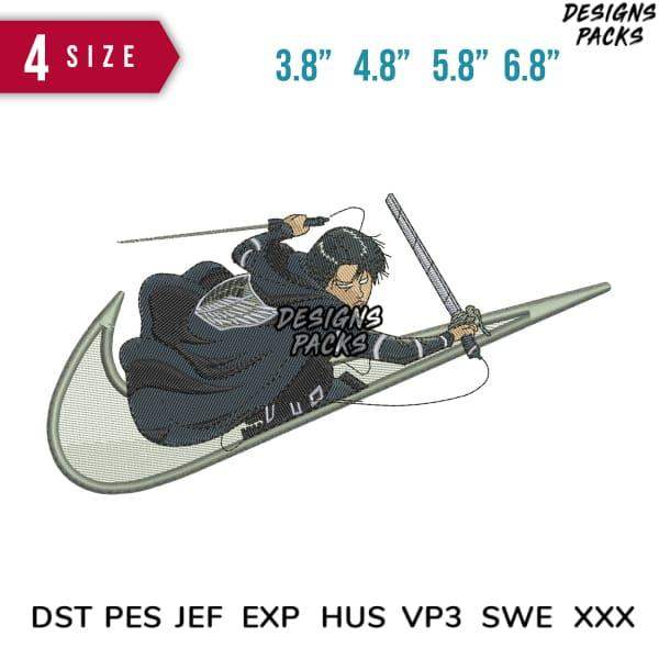 Anime warrior embroidery design in 4 sizes, compatible with DST PES JEF formats for instant download