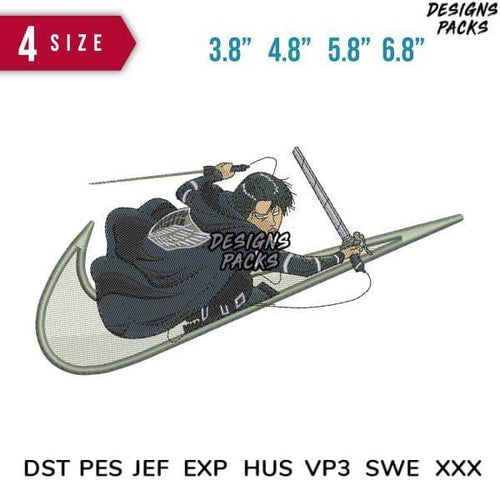 Anime warrior embroidery design in 4 sizes, compatible with DST PES JEF formats for instant download
