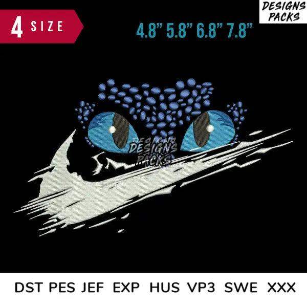 Blue-eyed cat embroidery design in 4 sizes, DTF/DTG ready, PES/DST formats for instant download