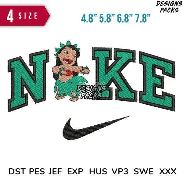 Swoosh Lilo Dance Embroidery Design 4.8" 5.8" 6.8" 7.8"
