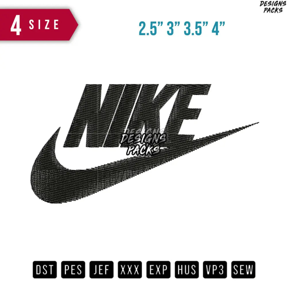 Swoosh Logo Embroidery Design
