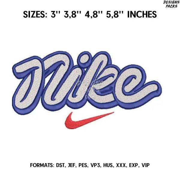 Nike logo Embroidery design file pes. Retro Nike embroidery design., Brand Nike embroidery