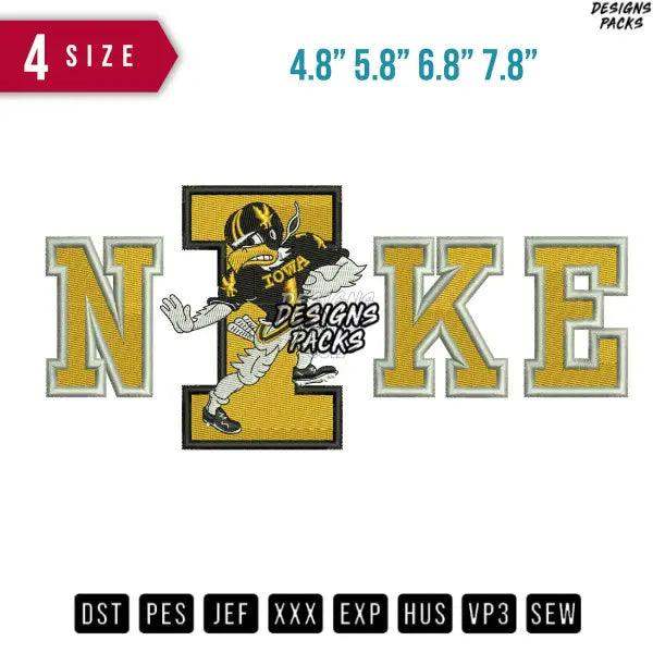 Swoosh Lowa Iowa Hawkeyes Embroidery Design