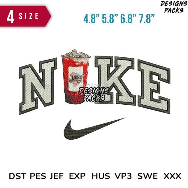 Swoosh Lux Glass Embroidery Design 4.8" 5.8" 6.8" 7.8"