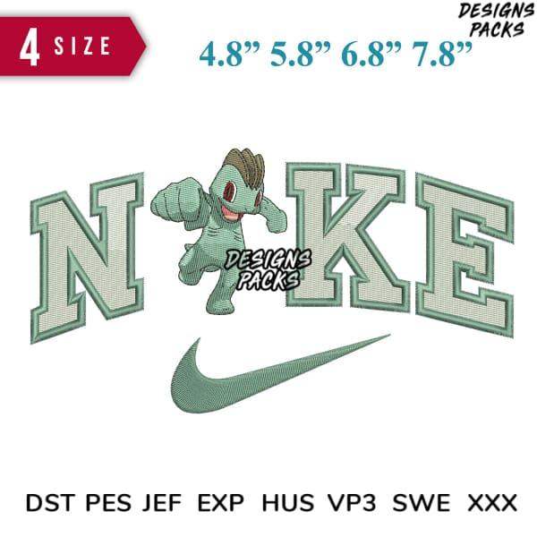 Embroidery design featuring cartoon character with 'NIKE' lettering and swoosh, available in 4 sizes, DST PES JEF formats