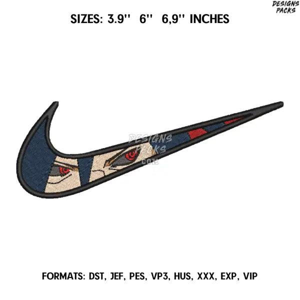 Nike Madara Embroidery design file pes. Anime Naruto embroidery design., Swoosh embroidery