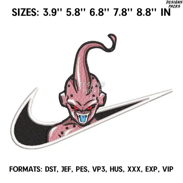 Nike Majin Buu Embroidery Design File, Dragon Ball Anime Embroidery Design, Anime Pes Design Brother