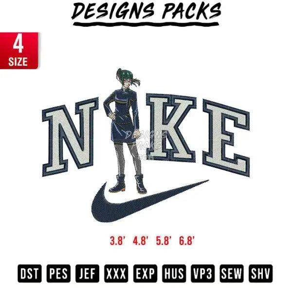 Swoosh Maki Zenin Embroidery Design 