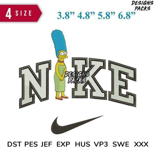 Marge Simpson embroidered design with Nike logo, available in multiple sizes and formats