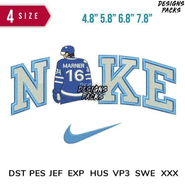 Swoosh Marner Embroidery Design 4.8"