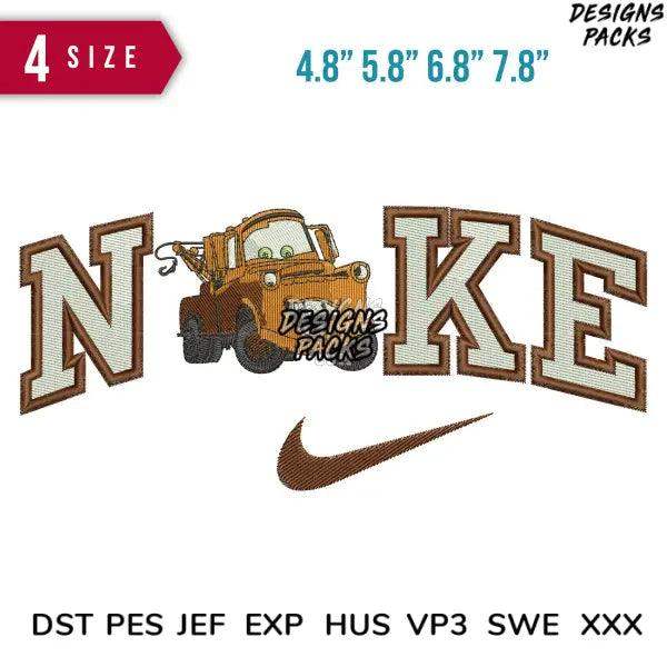 Swoosh Mater Car B Embroidery Design 4.8"  5.8" 6.8" 7.8"
