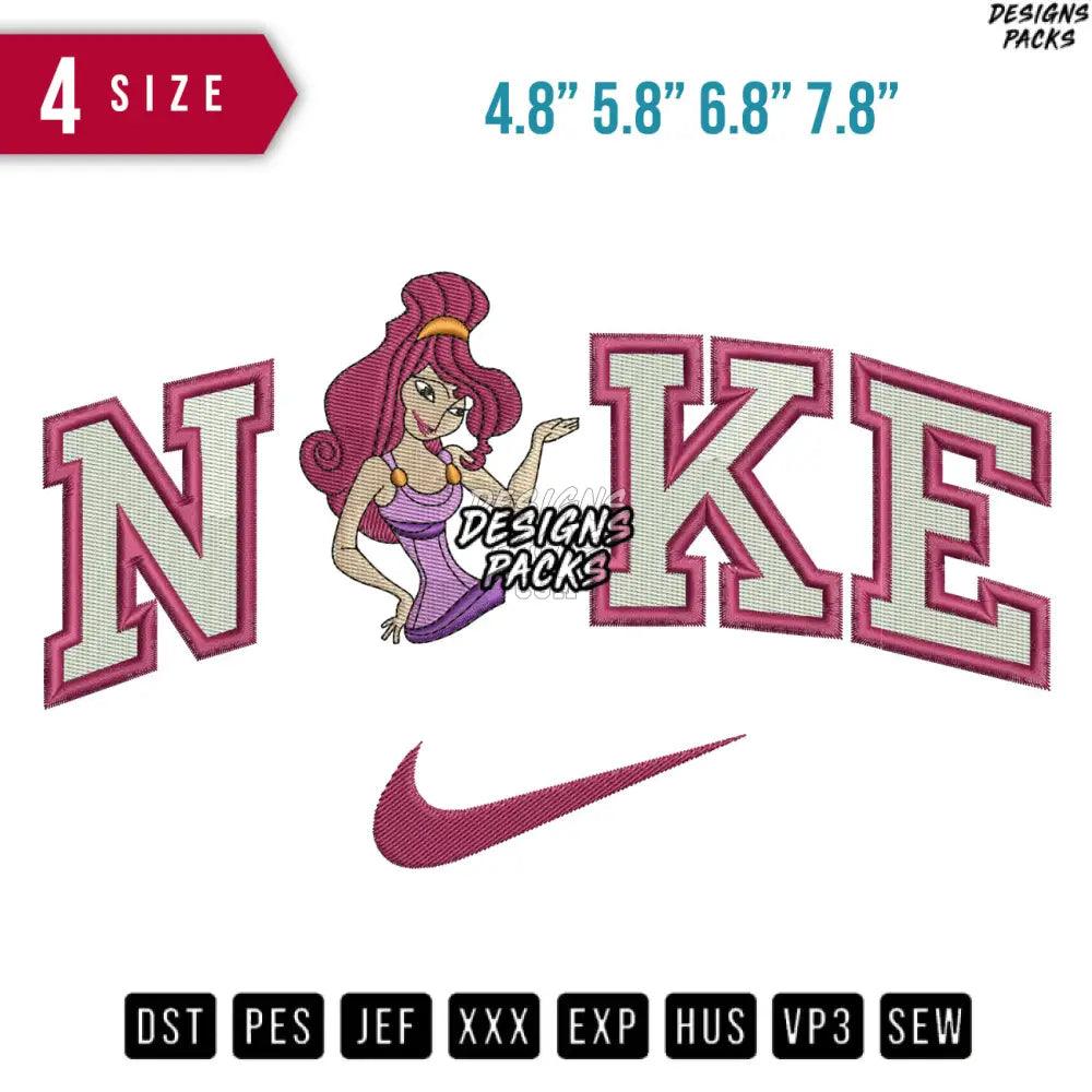 Swoosh Megara Cartoon Hercules  Embroidery Design