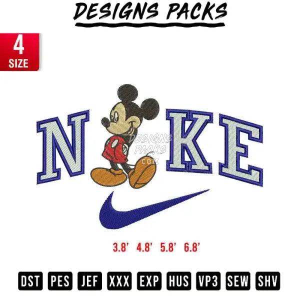 Swoosh Mickey B Embroidery Design 