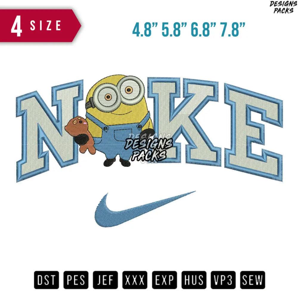 Swoosh Minion Bear Despicable  Embroidery Design