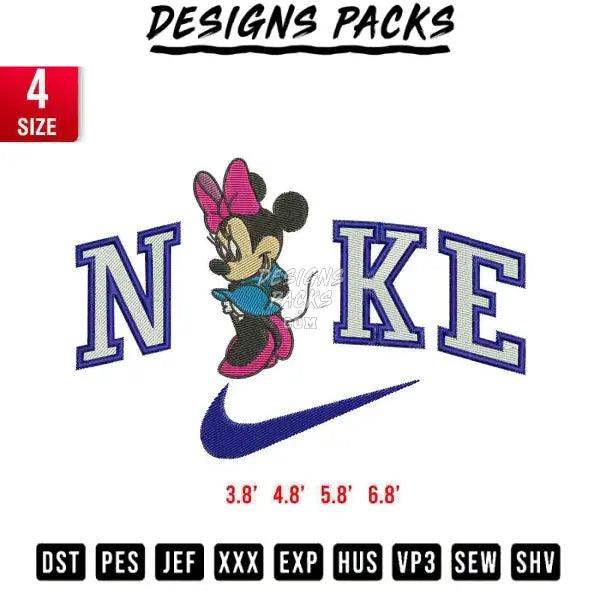 Swoosh Minnie B Embroidery Design 