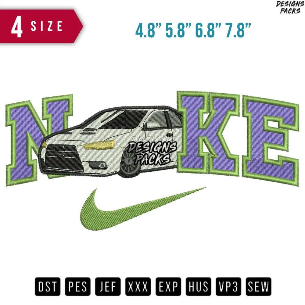 Swoosh Mitsubishi Lancer Embroidery Design