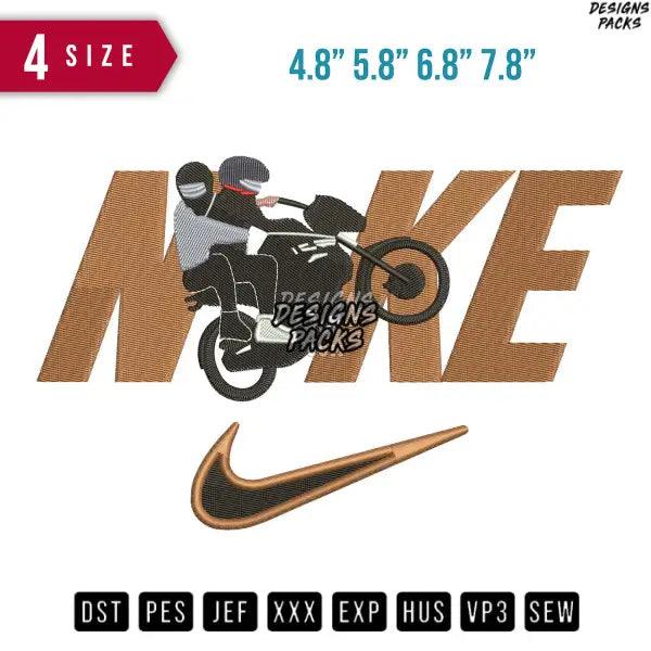 Swoosh Moto Embroidery Design