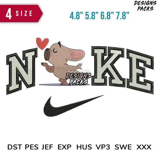 Swoosh Mugsy B Embroidery Design 4.8"