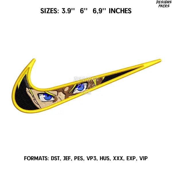 Nike Naruto  Embroidery design file pes. Anime embroidery design., Swoosh Naruto embroidery