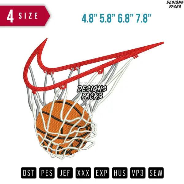 Swoosh Net Basket B Embroidery Design