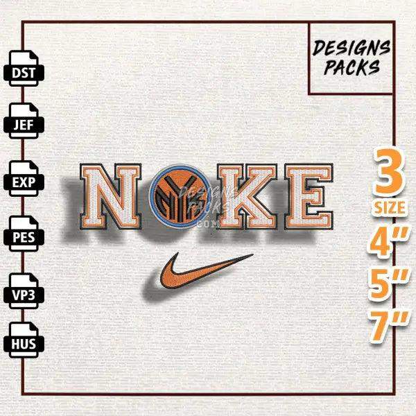 Swoosh New York Knicks Embroidery Design