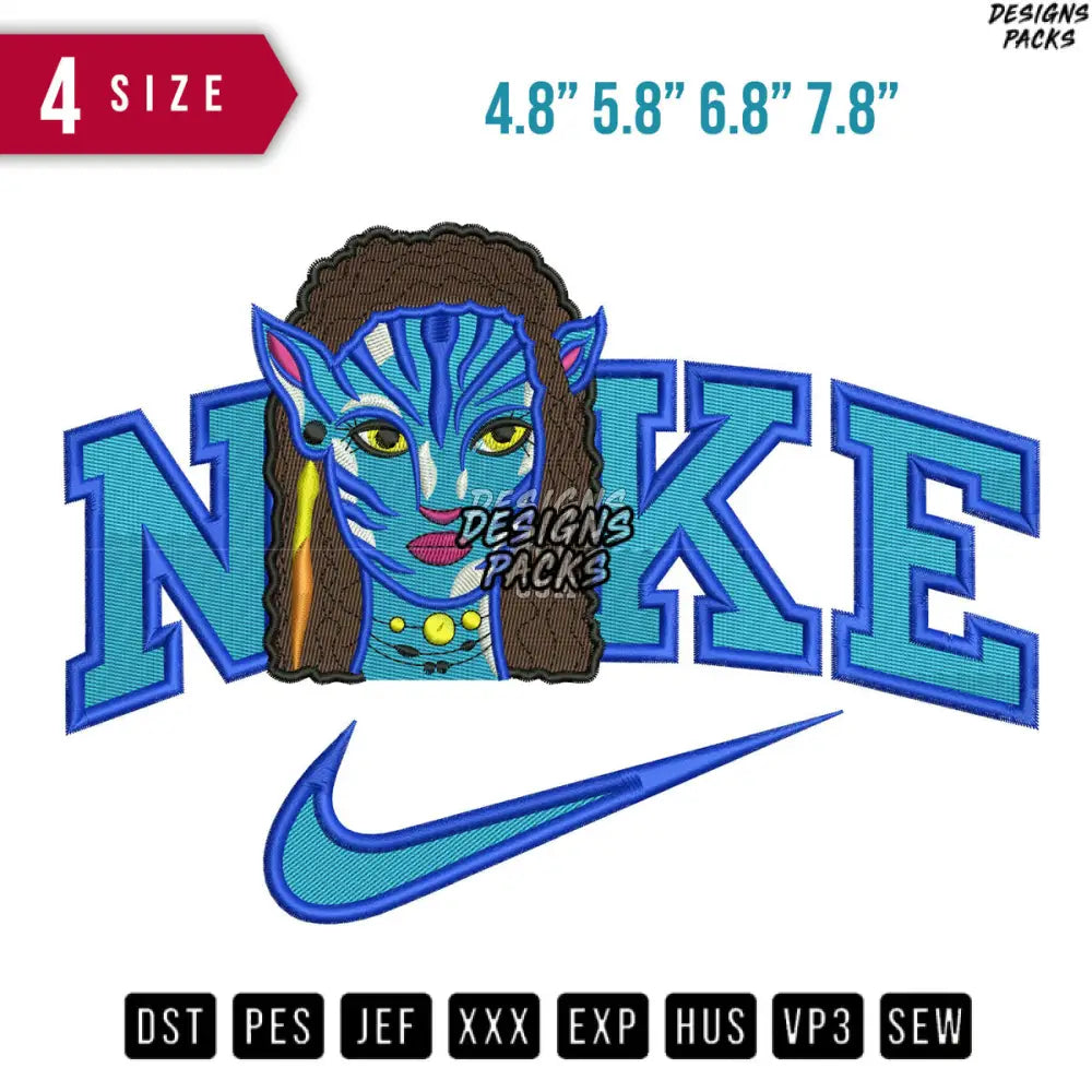 Swoosh Neytiri Avatar Embroidery Design