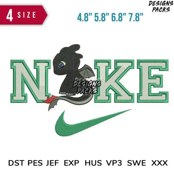 Swoosh Night furry Stright Embroidery Design 4.8", 5.8", 6.8" 7.8"