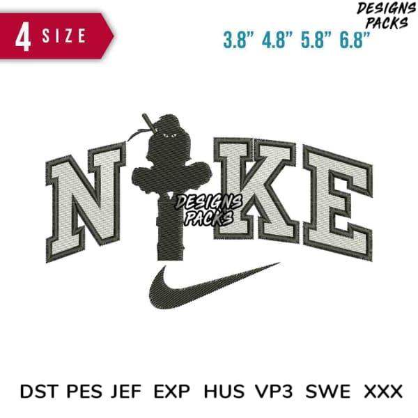 Embroidery design of Nike logo with soldier silhouette, available in PES, DST, JEF formats, 4 sizes