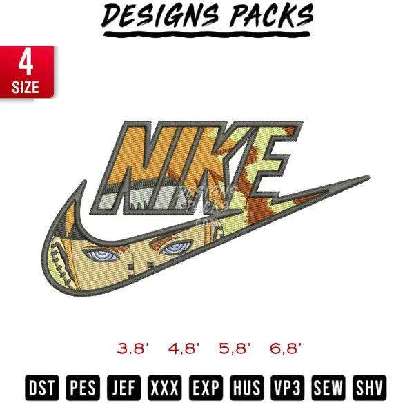 Swoosh Ninja orange Embroidery Design 