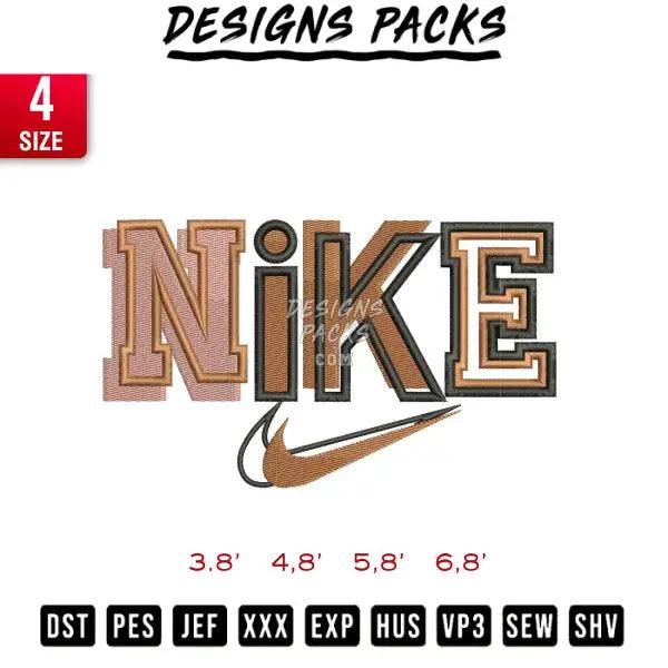 Swoosh Overlapping Embroidery Design 