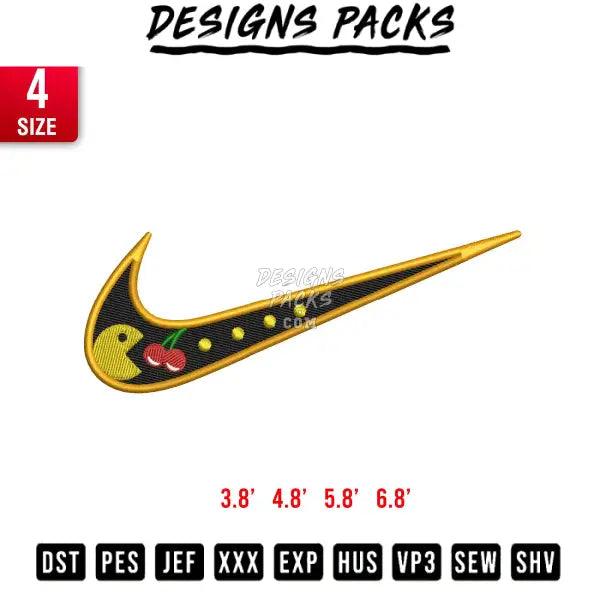 Swoosh pac man embroidery Embroidery Design 