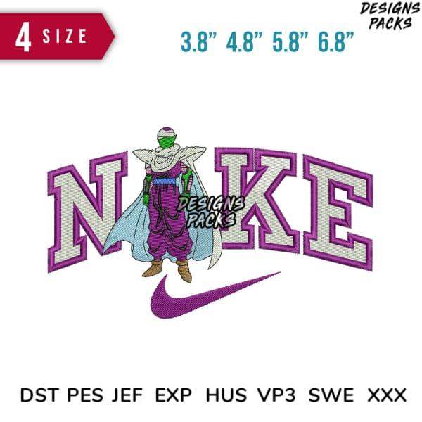 Dragon Ball Z Frieza in purple Nike logo embroidery design, available in multiple sizes and formats
