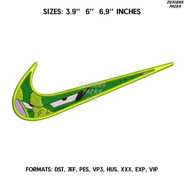 Nike Piccolo Embroidery design file pes. Anime Dragon Ball embroidery design. Machine embroidery, Swoosh embroidery