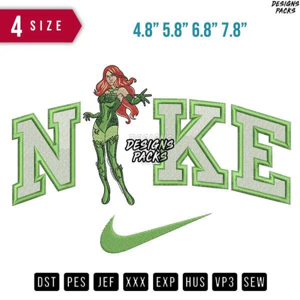 Swoosh Poison Ivy Vilains Hero Embroidery Design