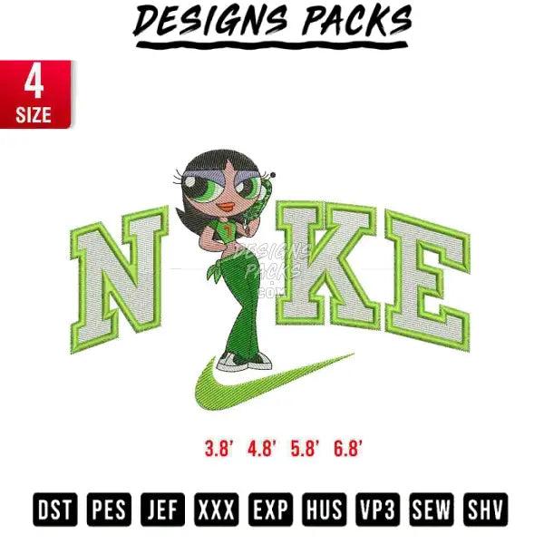 Swoosh Powerpuff Embroidery Design 