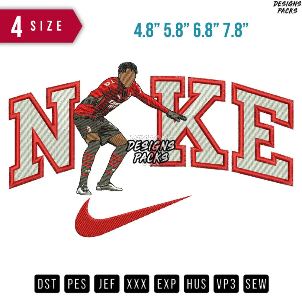 Swoosh Rafael Leão Soccer Embroidery Design