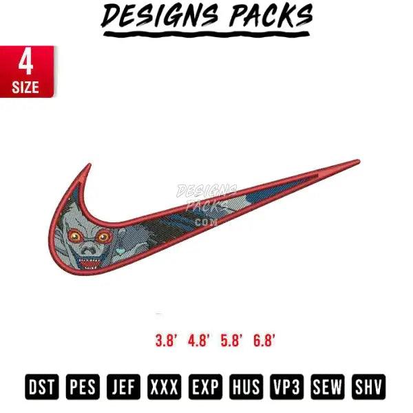 Swoosh Ryuk Death Embroidery Design 