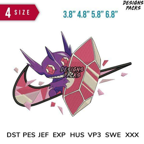 Purple dragon embroidery design with 4 sizes, DTF/DTG print-ready, PES/DST formats for instant download